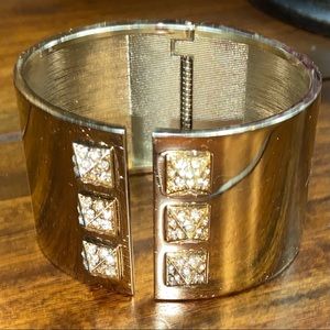 Victoria Secret Gold Hinged Crystal Spike Cuff Bracelet